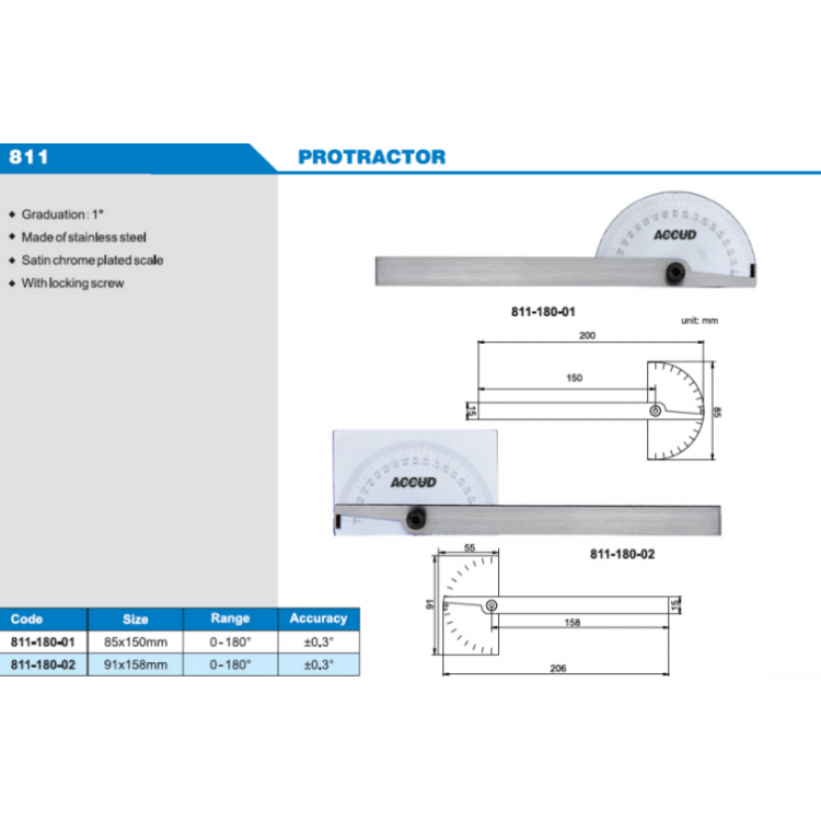 ACCUD Açı Ölçer | 811-180-01