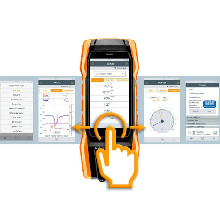 Testo Baca Gaz Analiz Cihazı (Akıllı Dokunmatik Ekran) | Testo 300