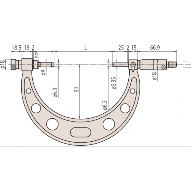 Mitutoyo Değiştirilebilir Uçlu Dış Çap Mikrometresi 0-150 mm | 104-135A