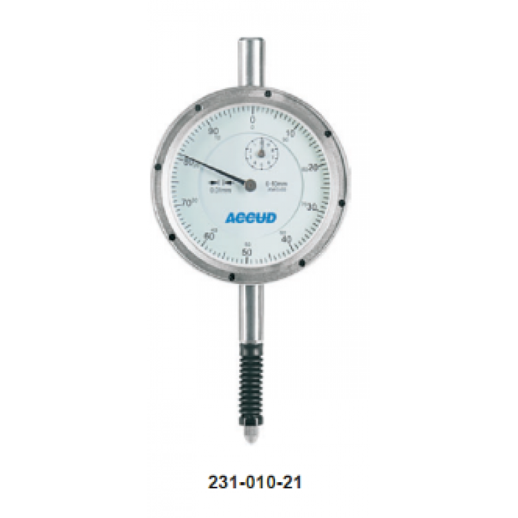 Accud Su Geçirmez Mekanik Komparatör Saati 10mm/231-010-21