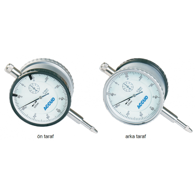 Accud Çift Taraflı Komparatör Saati 10 mm/233-010-11