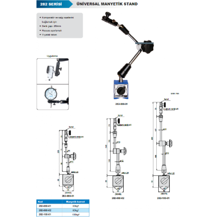 Accud Universal Manyetik Stand 100kgf / 282-100-01