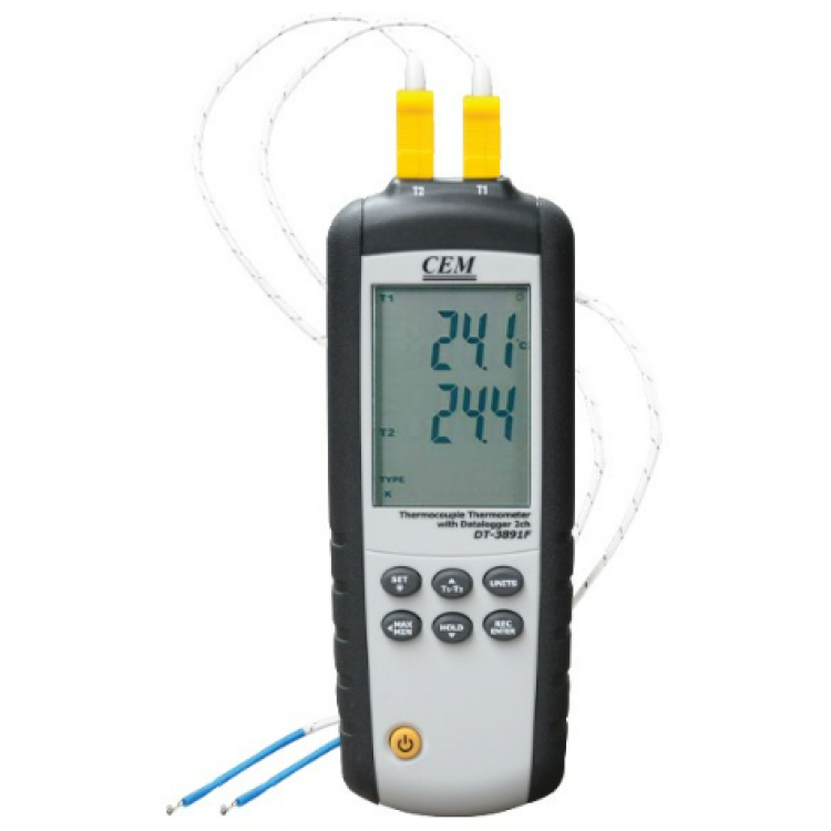 Cem Sıcaklık Kayıt Cihazı 2 Kanallı Datalogger /  DT-38F